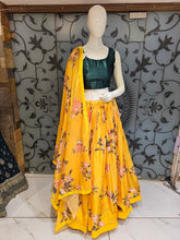 Load image into Gallery viewer, Silk Blouse with Organza Lehenga
