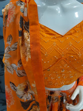 Load image into Gallery viewer, Orange Floral Lehenga Choli
