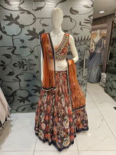 Load image into Gallery viewer, Orange Floral Lehenga Choli with Hand Embroidery
