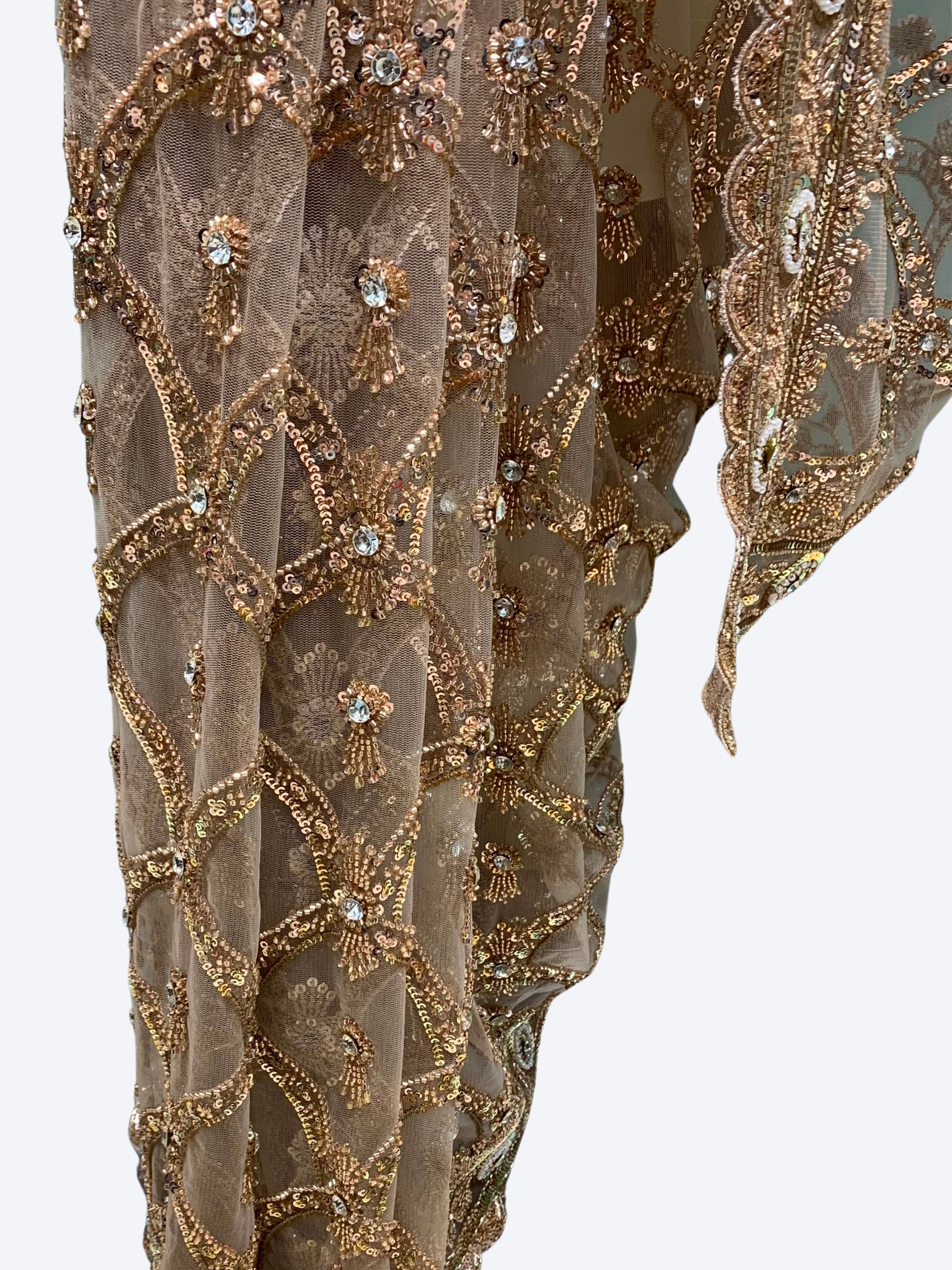 Net Saree Embellished With Cutdana, Sequins & Pearl Work