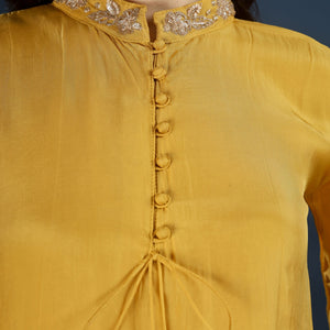 Yellow Organza Indo Western with Cutdana & Sequins Work