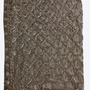 Net Saree Embellished With Cutdana, Sequins & Pearl Work