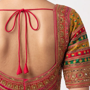 Beige Banarasi Silk Saree Embellished With Cut Dana, Zari,  Sequins & Moti Work