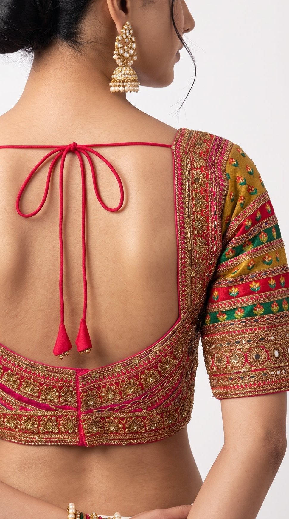 Beige Banarasi Silk Saree Embellished With Cut Dana, Zari,  Sequins & Moti Work