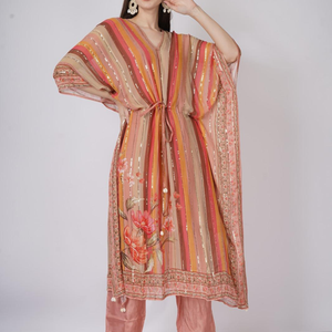 Georgette Indo Western with Sequins and Printed Embroidery 10