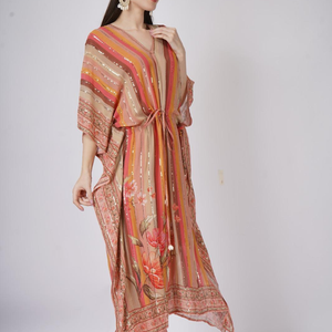 Georgette Indo Western with Sequins and Printed Embroidery 7