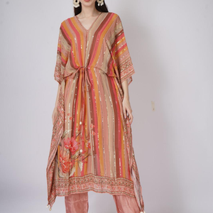 Georgette Indo Western with Sequins and Printed Embroidery 9