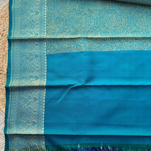 Green Banarasi Kanjivaram Unstitched Saree Embellished With Zari Work