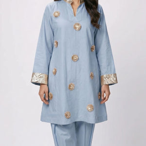 Summer Festive 3 Piece Cotton Coord Set with Gota Work