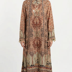 Rust Brown Muslin Suit Set with Gota Patti, Sequence & Moti Latkan Work