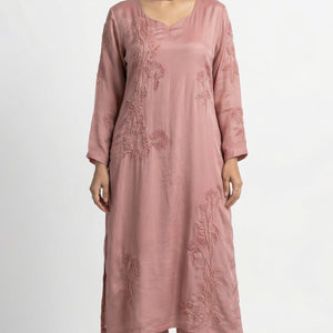 Pink Chinon Suit with Sequins & Cutdana Detailing