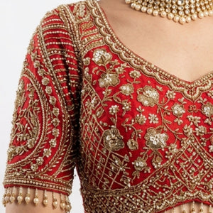 Golden Tissue Saree With Moti, Cutdana & Sequins Work