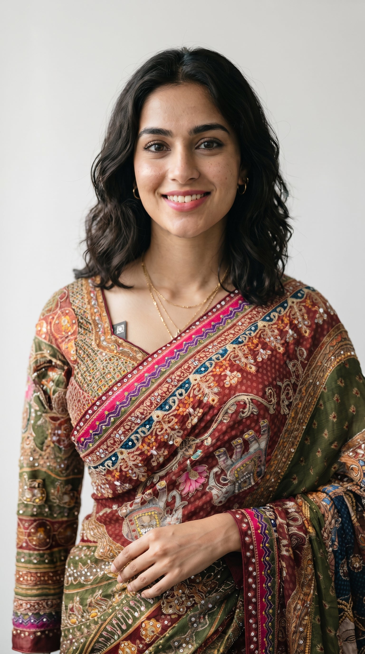 Maroon Crepe Saree Embellished with Stone, Chandala & Zari Work