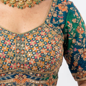 Rama Green Silk Saree Embellished With Sequins & Zari Work