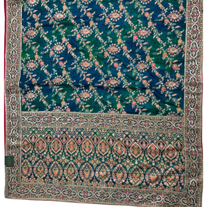 Rama Green Silk Saree Embellished With Sequins & Zari Work