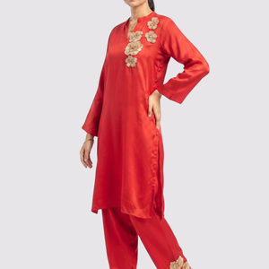 Rani Crepe Indo Western with Cutdana and Sequins Embroidery 1