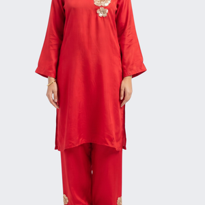 Rani Crepe Indo Western with Cutdana and Sequins Embroidery 2