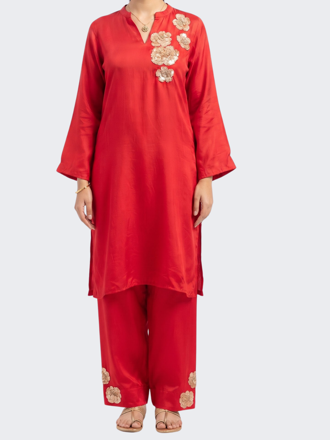 Rani Crepe Indo Western with Cutdana and Sequins Embroidery 2