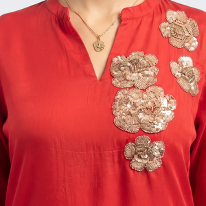 Rani Crepe Indo Western with Cutdana and Sequins Embroidery 3