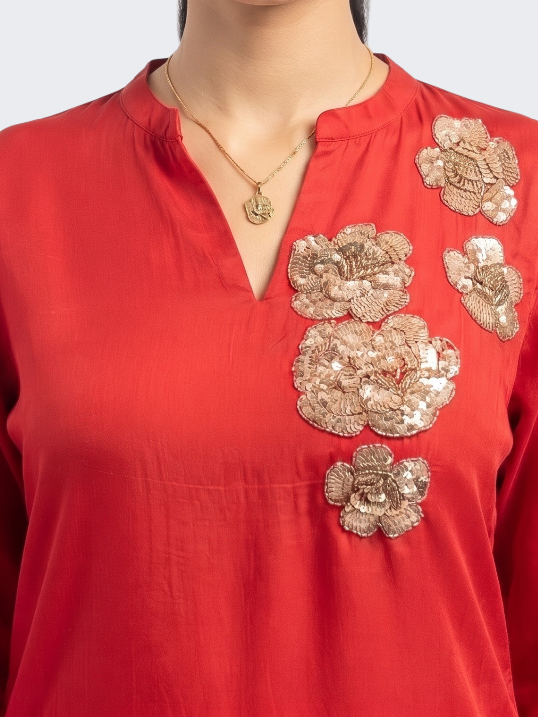 Rani Crepe Indo Western with Cutdana and Sequins Embroidery 3