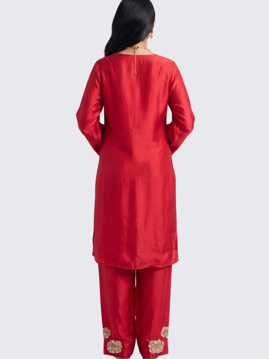 Rani Crepe Indo Western with Cutdana and Sequins Embroidery 6