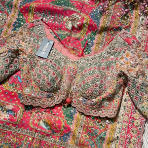 Beautiful Peach Silk Ready Made Saree Embellished With Pure Hand Work