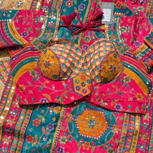 Multicolour Digital Printed Silk Ready Made Saree Embellished With Zari & Sequins Work
