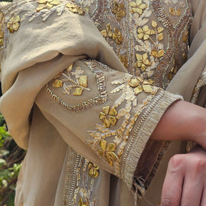 Golden Tissue Indo-Western with Gota Patti Work