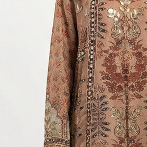 Rust Brown Muslin Suit Set with Gota Patti, Sequence & Moti Latkan Work
