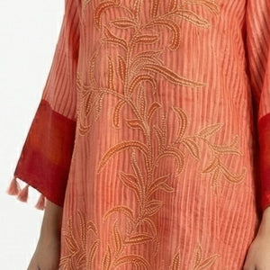 Red Cotton Silk Coord Set with Sequins & Thread work Detailing