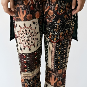 Black Crepe Coord Set with Sequin, Beadwork and Cut Dana