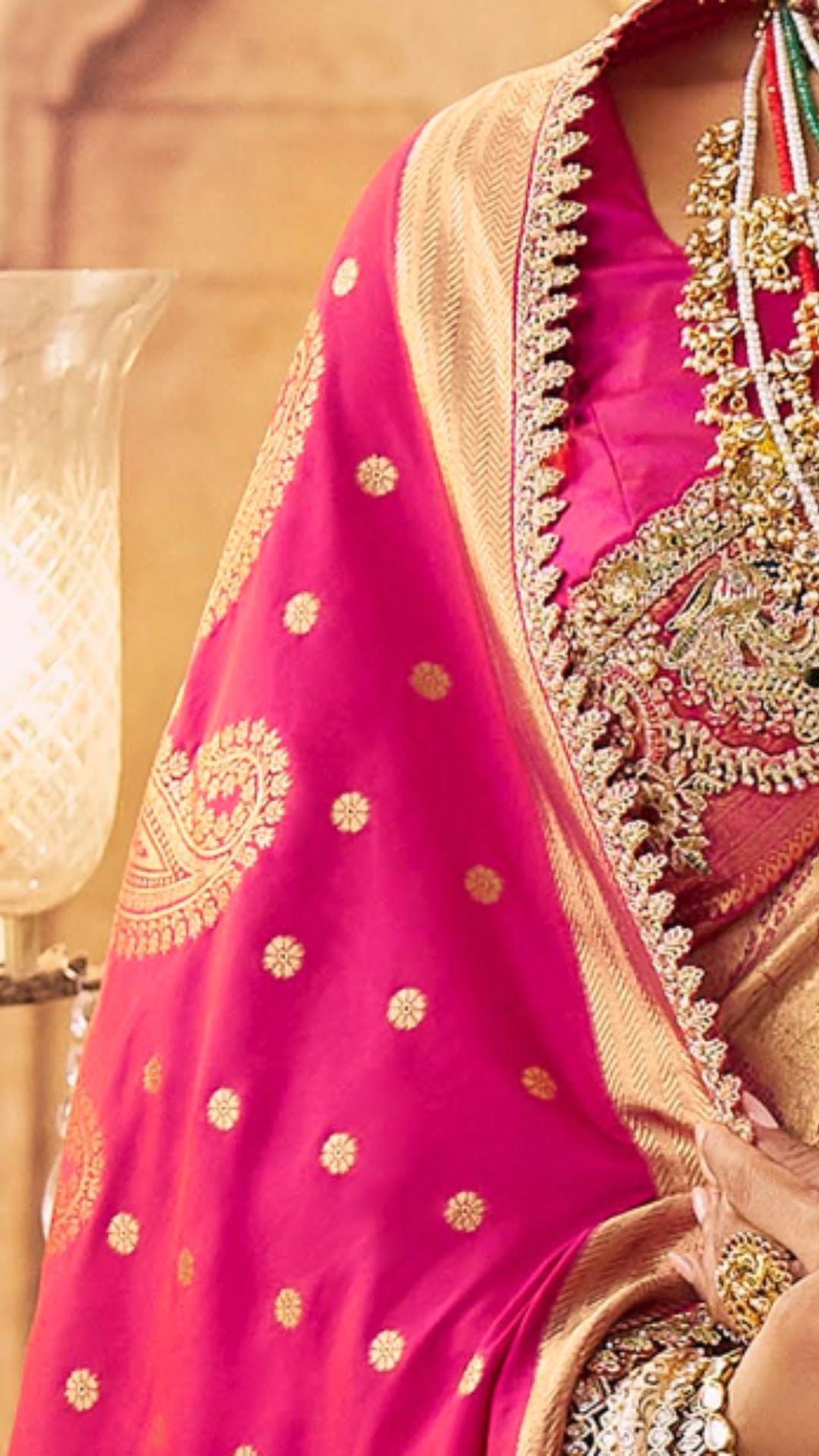 Pink Kadwa Kasab Silk Embroidered Saree and Dupatta