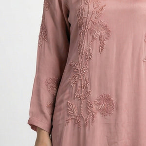 Pink Chinon Suit with Sequins & Cutdana Detailing