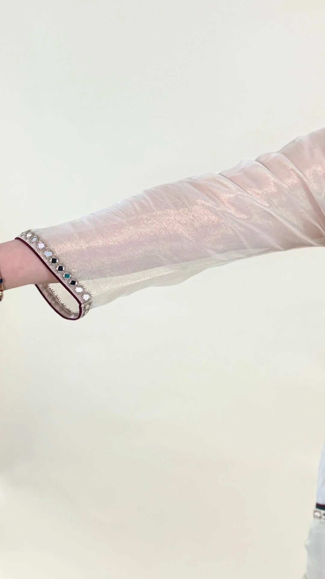 Off White Thread Embroidered One Piece and Dupatta