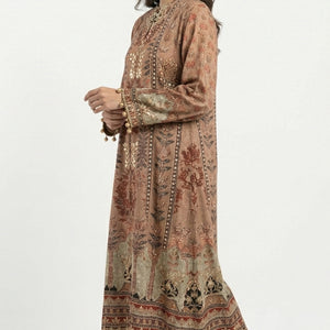 Rust Brown Muslin Suit Set with Gota Patti, Sequence & Moti Latkan Work