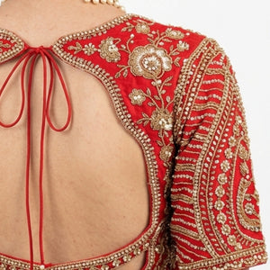 Golden Tissue Saree With Moti, Cutdana & Sequins Work