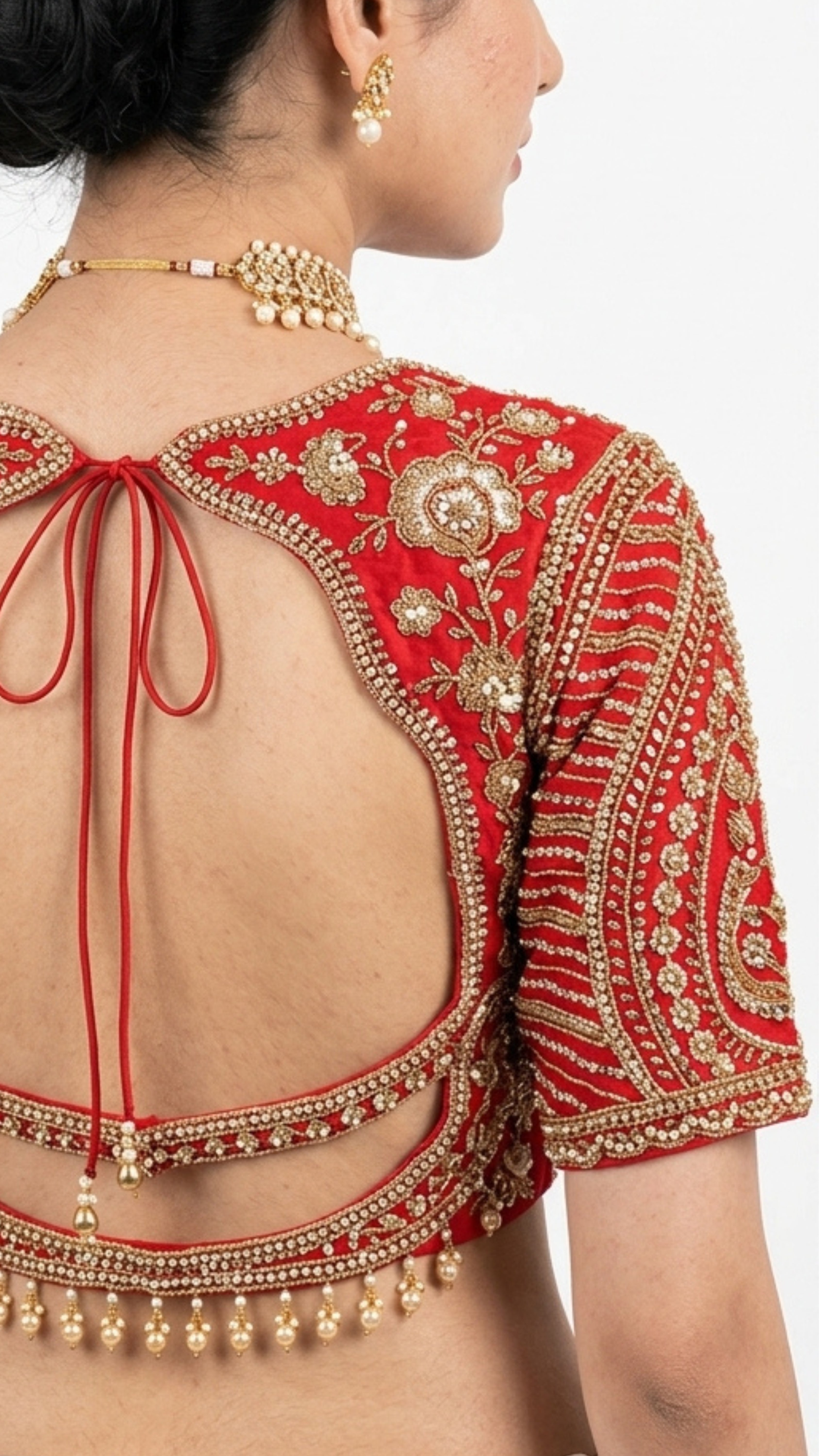 Golden Tissue Saree With Moti, Cutdana & Sequins Work