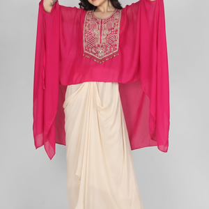 Rani Chinon Indo Western with Cutdana and Sequins Embroidery