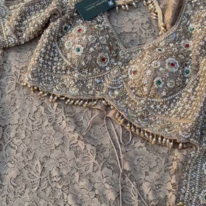 Tussar Net Lace Saree With Moti, Stone, Cutdana & Sequins Work