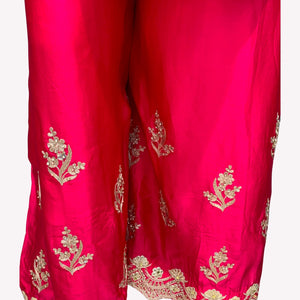 Rani Satin Crepe Indo Western with Gota, Mirror and Pearl Embroidery 3