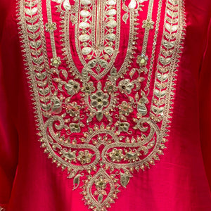 Rani Satin Crepe Indo Western with Gota, Mirror and Pearl Embroidery 6