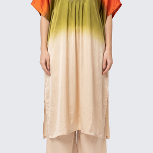 Orange Satin Indo Western with Cutdana, Sequins and Pearl Embroidery 3