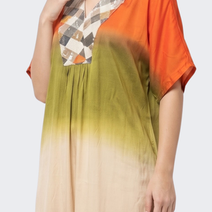 Orange Satin Indo Western with Cutdana, Sequins and Pearl Embroidery 5
