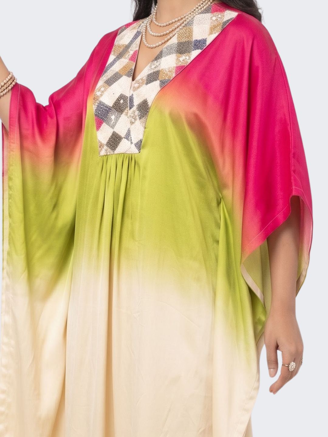 Pink Satin Indo Western with Cutdana, Sequins and Pearl Embroidery 2