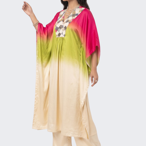 Pink Satin Indo Western with Cutdana, Sequins and Pearl Embroidery 3