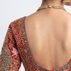 Ivory Banarasi Saree Embellished With Zari, Stone, Sequins & Mirror Work