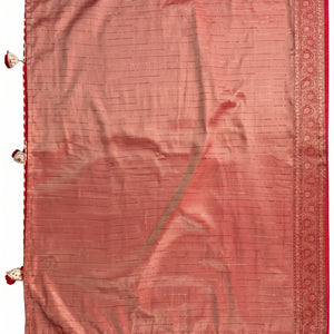 Ivory Banarasi Saree Embellished With Zari, Stone, Sequins & Mirror Work