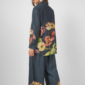 Linen Indo Western with Printed Embroidery 6