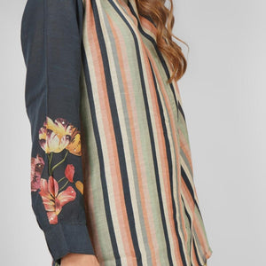 Linen Indo Western with Printed Embroidery 7