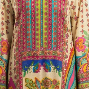 Multicolour Muslin Crepe Coord Set with Digital Print & Mirror Work